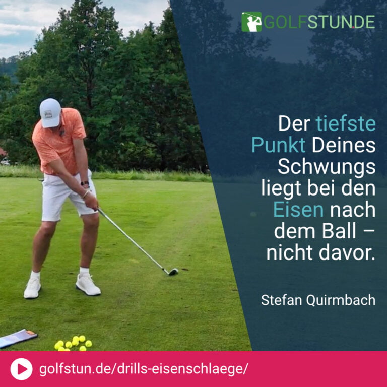 🏌️ Deine Eisenschläge werden sauberer – mit drei einfachen Drills
⚠️ Zu frühes Aufschlagen kostet Dir Kompression und Weite
💡 Alignment Stick, zwei Tees und Handtuch als clevere Trainingshelfer
🎯 Der tiefste Punkt muss vor dem Ball liegen – nicht dahinter
🚀 Übe regelmäßig und spüre sofort bessere Ballkontakte