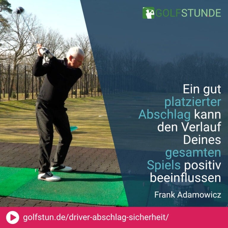 ✅ Ein guter Abschlag ist entscheidend: Es geht nicht nur um Weite, sondern um die richtige Platzierung des Balls für einen positiven Spielverlauf.
⛳ Tipps für mehr Sicherheit mit dem Driver:
✅ Den Ball flacher aufteen: Reduziert Spin und Drall für geradere Schläge.
✅️‍♂️ Den Schläger kürzer greifen: Sorgt für bessere Kontrolle, ähnlich wie beim Eisen 7.
✅ Dreiviertel-Schwünge üben: Ein kürzerer, kontrollierter Schwung hilft, den Ball auch unter Druck präzise zu spielen.
✅ Regelmäßiges Training ist der Schlüssel: Durch Üben dieser Techniken auf der Range Verbesserungen erzielen.