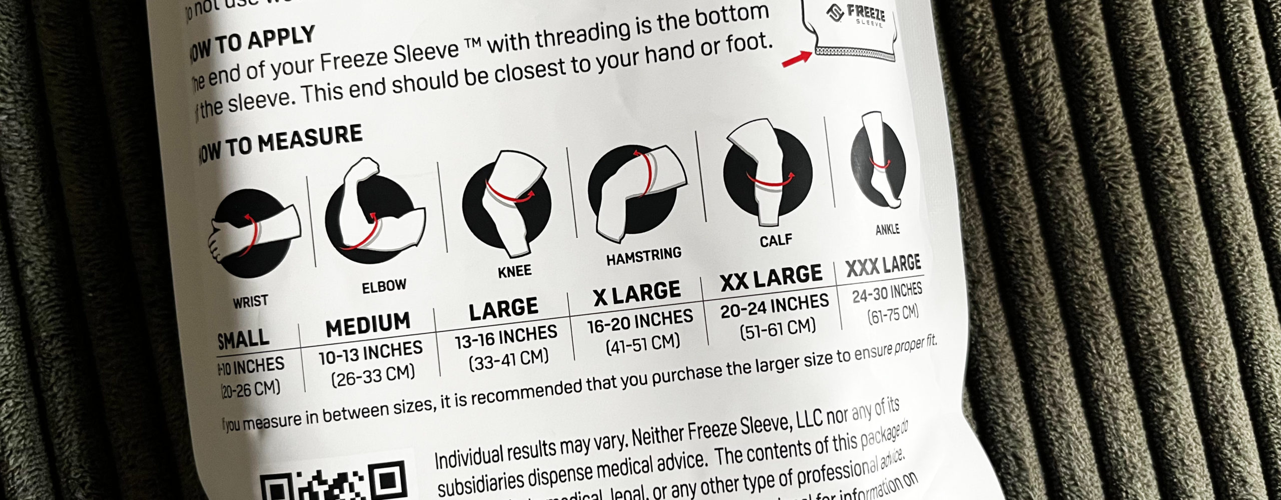 freeze sleeve groessen scaled freeze sleeve groessen scaled - Freeze Sleeve: Die innovative Kälte-Therapie-Lösung für Golfer
