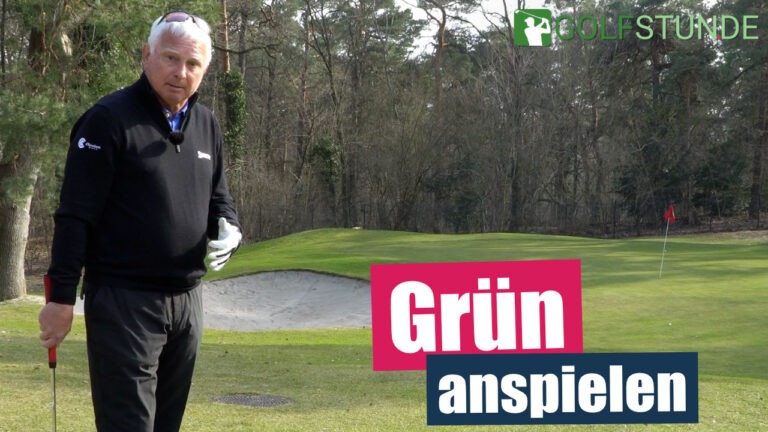 gruen anspielen yt 768x432 - Schlag über Hindernis – Den Herausforderungen auf dem Golfplatz mutig begegnen