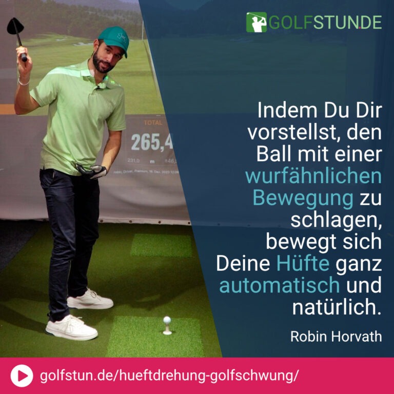 🏌️‍♂️ Kämpfe nicht länger mit einem hartnäckigen Slice und entdecke, wie eine verbesserte Hüftdrehung Deinen Golf-Schwung verändern kann.
🧠 Zu viel Nachdenken über die Hüftbewegung kann oft zu Verkrampfung und unnatürlicher Bewegung führen.
🧠 Versuche, Dich auf die Bewegung Deiner Arme und Hände zu konzentrieren, um die Hüfte indirekt und natürlich zu aktivieren.
🧠 Stelle Dir vor, Du würdest einen Ball werfen, um eine natürliche Bewegung der Hüfte in Deinen Schwung zu integrieren.
🧠 Nutze die Vorstellung einer Wurfbewegung, um eine automatische und natürliche Hüftbewegung beim Golfen zu erreichen.
✅ Experimentiere mit der Wurfbewegung, um sowohl beim Durchschwung als auch beim Rückschwung eine natürliche Hüftbewegung zu erlangen.
🧠 Verabschiede Dich von komplexen Gedanken und begrüße eine einfachere, effektive Methode für einen besseren Golfschwung.