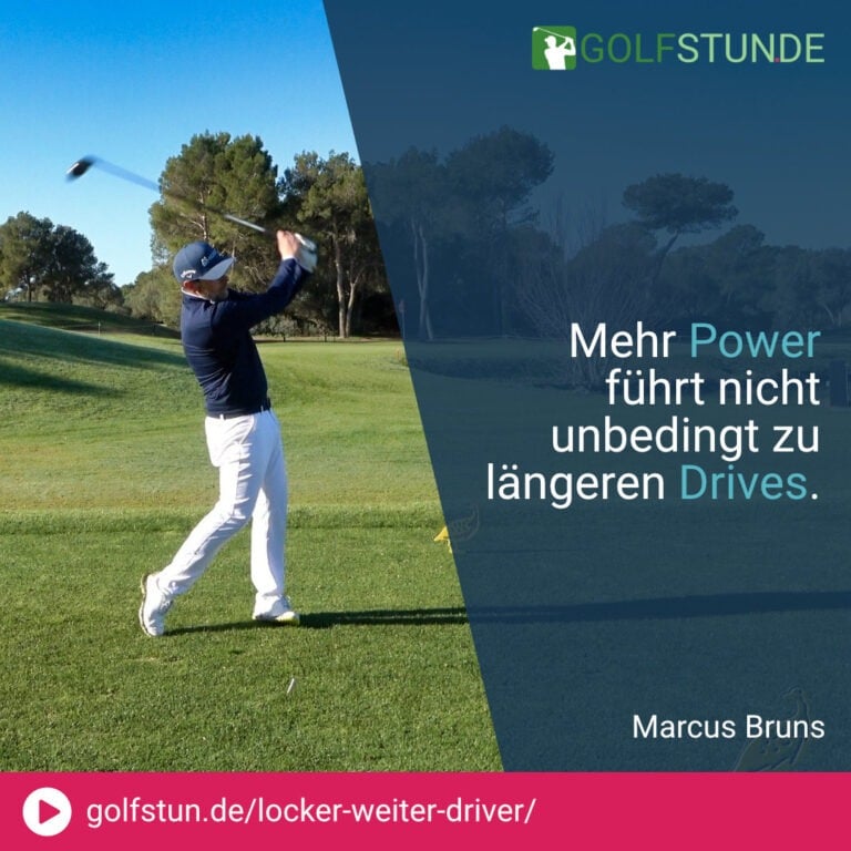 🏌️‍♂️ Priorisiere Treffsicherheit vor Geschwindigkeit: Triff den Golfball regelmäßig in der Mitte der Schlagfläche.
💡 Vermeide übermäßigen Körpereinsatz: Zu viel Kraft führt oft zu geringerer Präzision.
💡 Fokussiere auf Schnelligkeit aus Unterarm und Hand: Erzeuge Bewegung für mehr Schlägerkopfgeschwindigkeit.
💡 Übe mit Stabilität und Geschwindigkeit: Halte den Oberkörper stabil, beschleunige mit Unterarm und Hand.