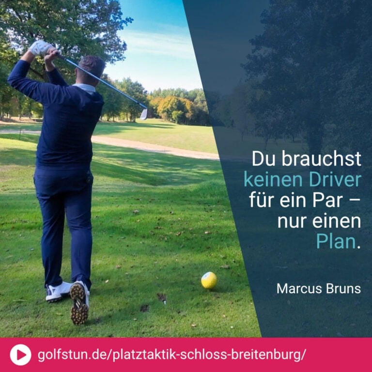 🗺️ Kurzes Par 4 – aber voller Tücken! Loch B1 in Breitenburg fordert Köpfchen statt Power.
🗺️ Strategie statt Risiko: Lieber mit Eisen starten und sicher ins Spiel kommen.
🗺️ Ausrichtung zählt: Links drohen Bäume – Abschlag rechts ausrichten für mehr Platz.
🗺️ Kein Driver nötig: Dreistopp-Taktik bringt Dich stressfrei zum PAR.